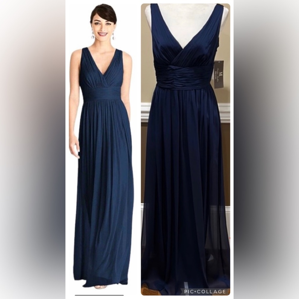 Monique Lhuillier Bridesmaids Navy Dress. 6. New with tags. - Picture 1 of 17